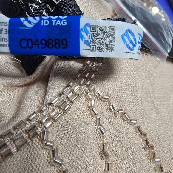 NWT Arianna Papell Beaded Blouson Champagne Gown Dress Size 14 - Picture 7 of 7